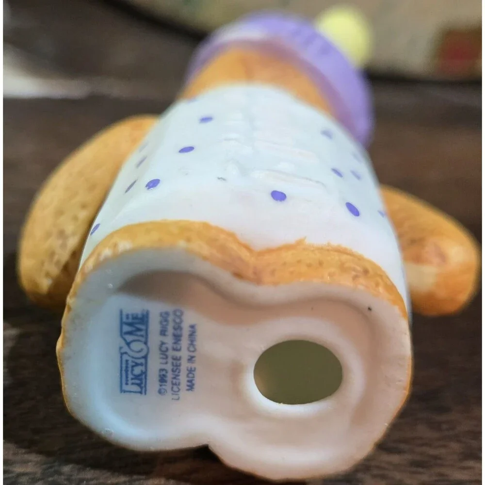 Lucy & Me White Baby Bottle Bear - Lucy Rigg - 1993 - Enesco